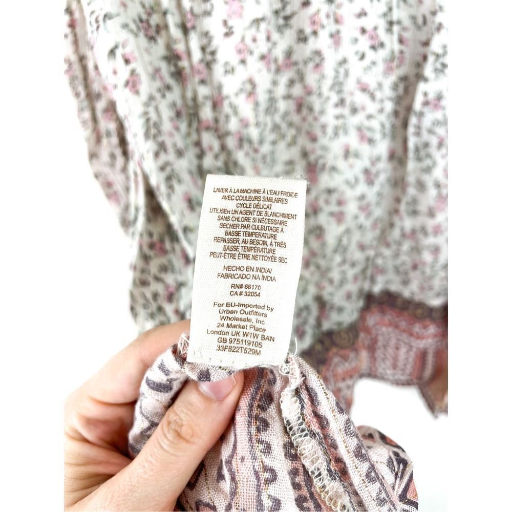 Free People Dream Lover Tunic Boho Peasant Tassel Long Sleeve Blouse with Floral - Picture 12 of 16